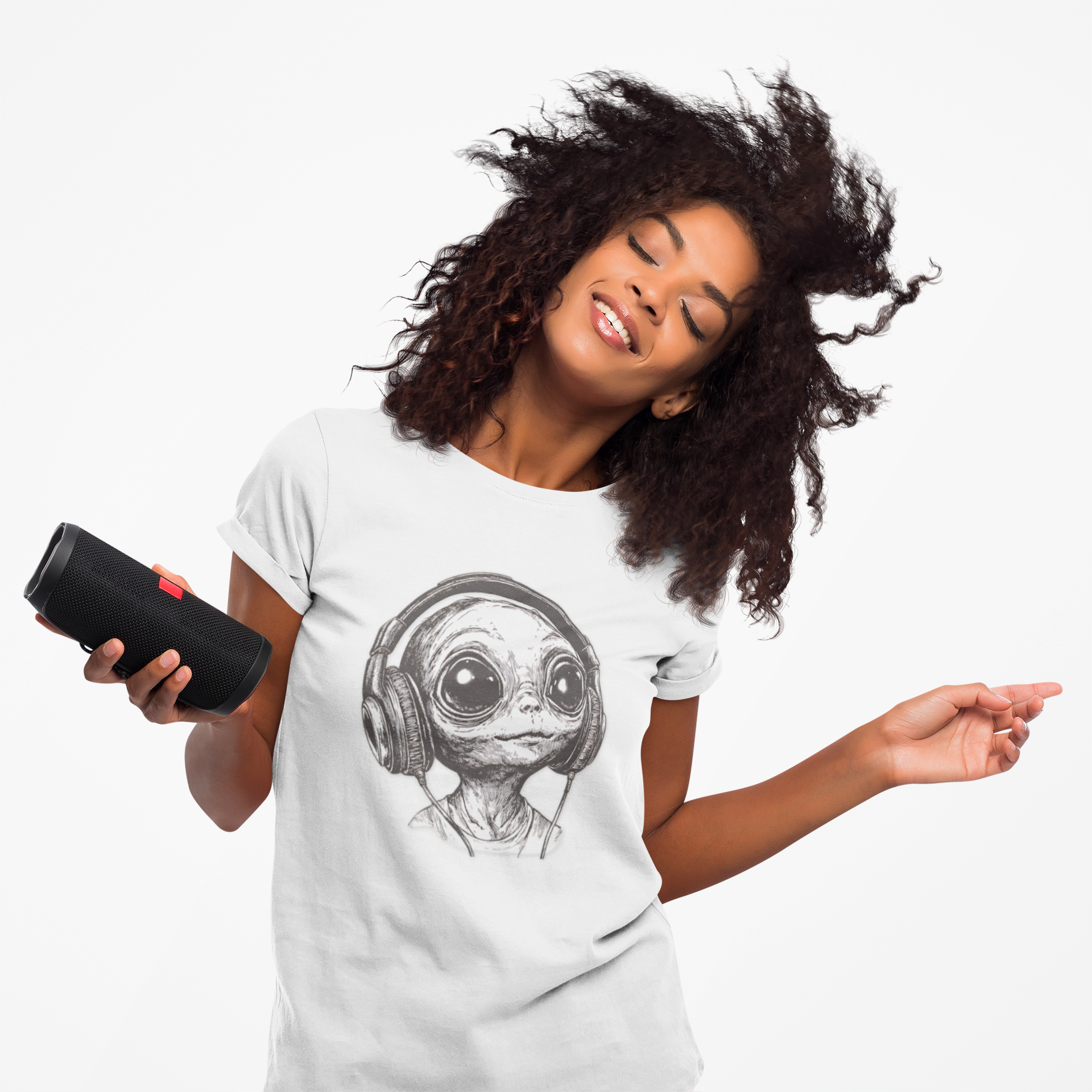 Big-Bang-Pixels-Alien-Headphones-T-Shirt-White