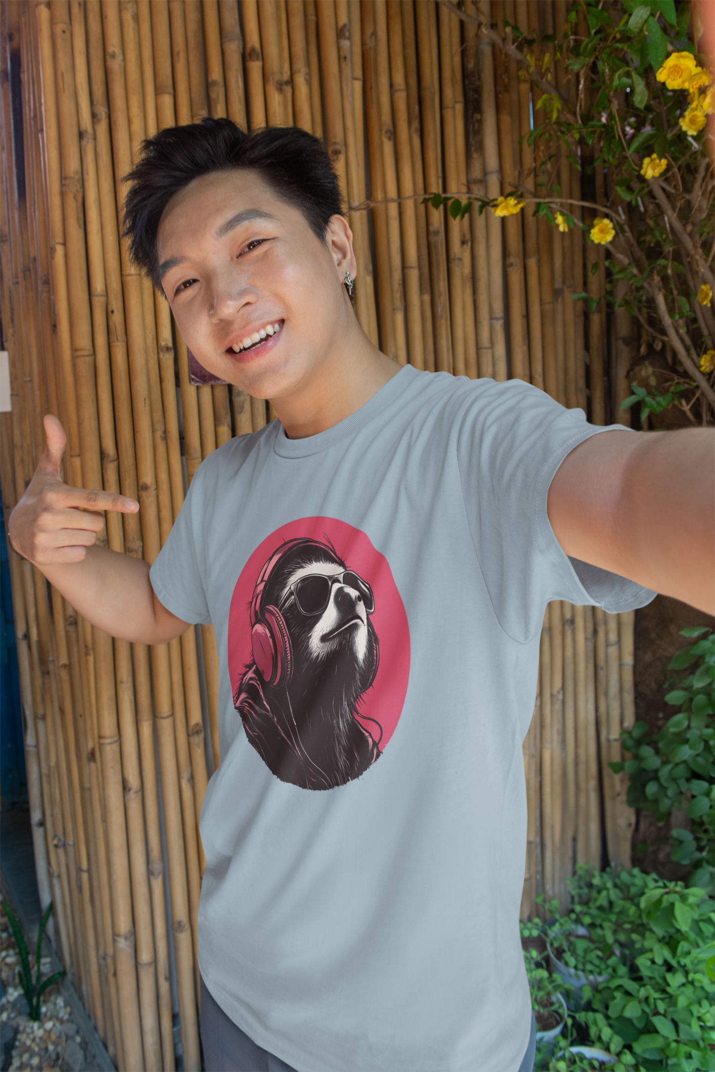 Big-Bang-Pixels-Funky-Sloth-T-Shirt-Light-Blue