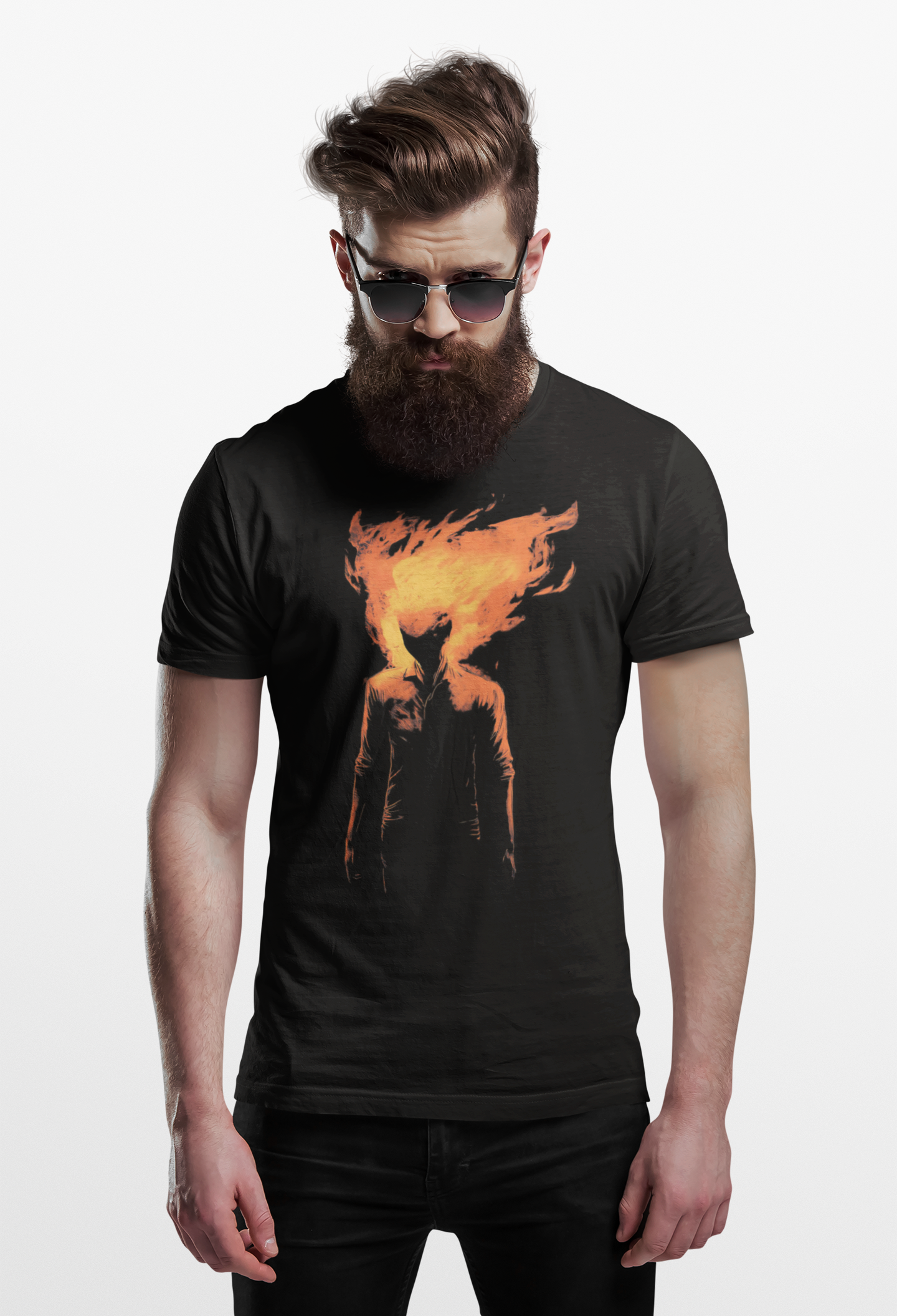 Big-Bang-Pixels-Man-On-Fire-T-Shirt-Black-Heather