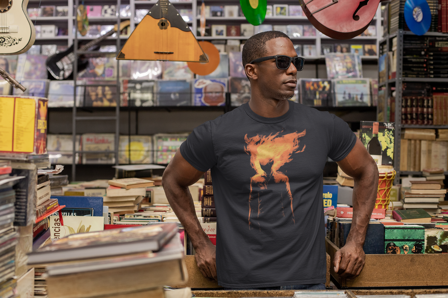 Big-Bang-Pixels-Man-On-Fire-T-Shirt-Navy