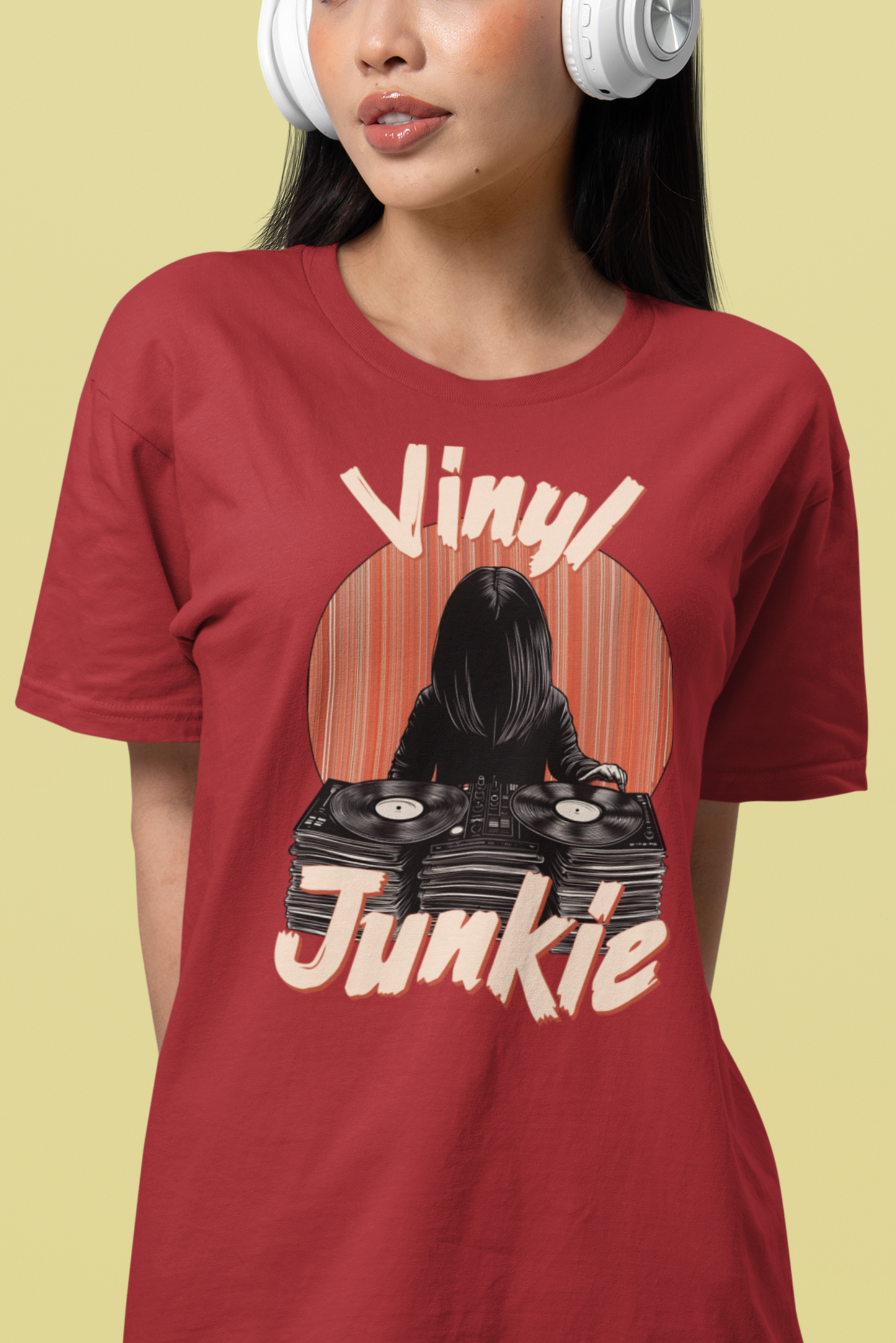Big-Bang-Pixels-Vinyl-Junkie-Tshirt-Red