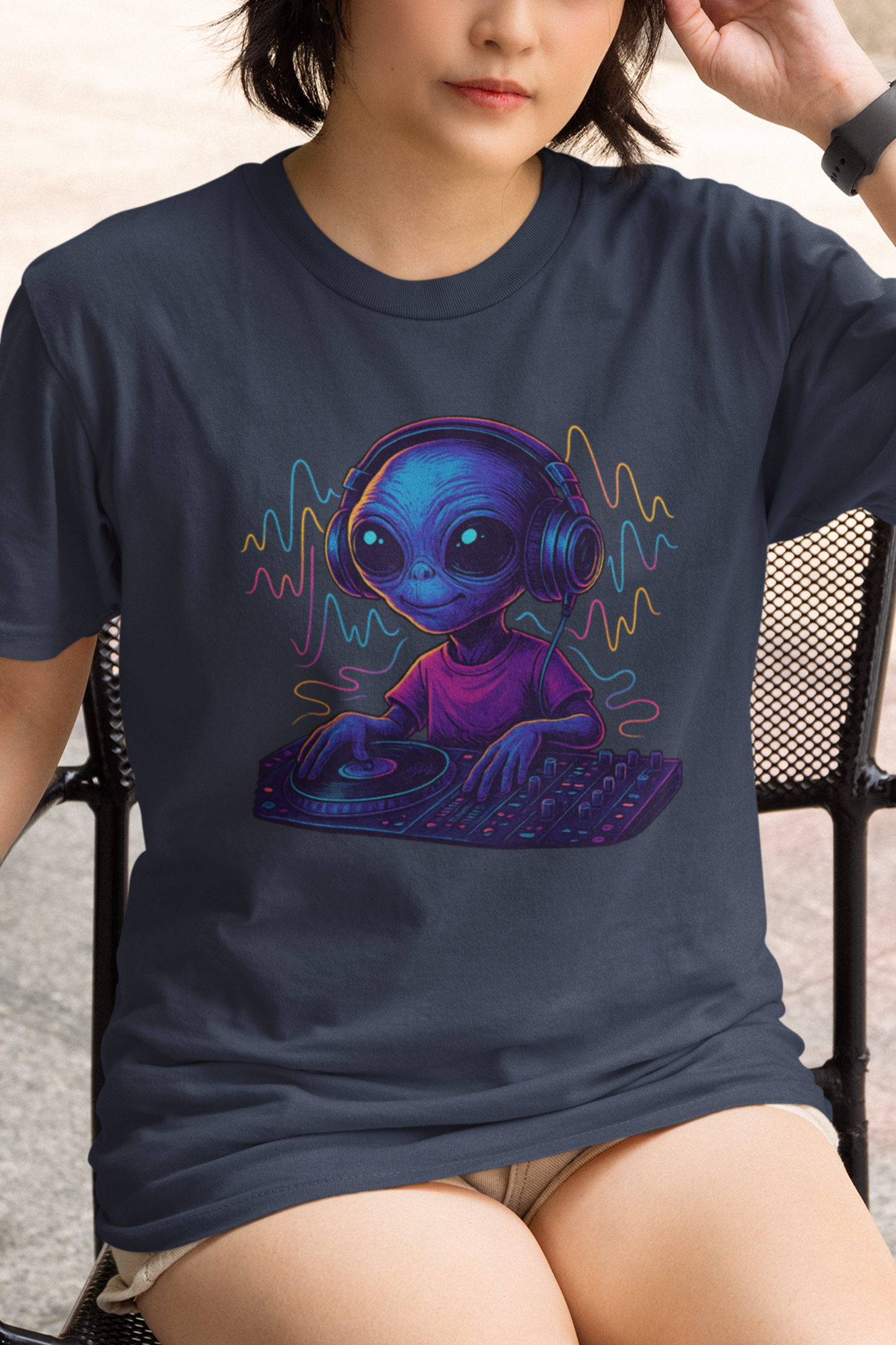 Big-Bang-Pixels-Alien-DJ-Shirt-Navy