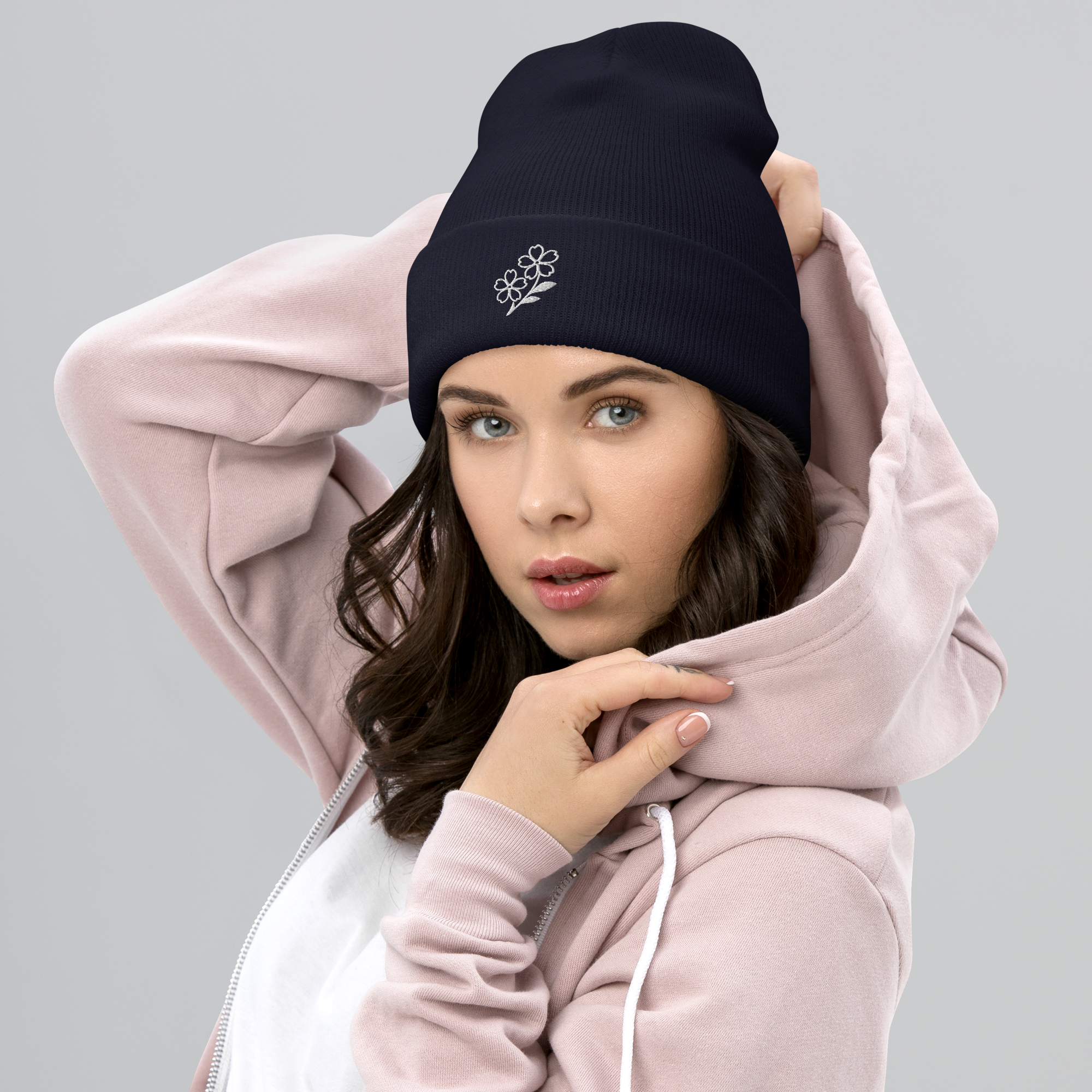 Big-Bang-Pixels-Cherry-Blossoms-Beanie-Navy
