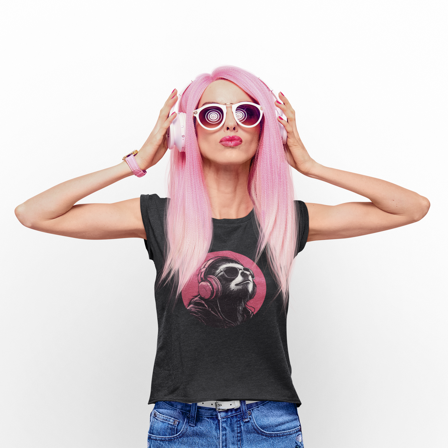 Big-Bang-Pixels-Funky-Sloth-T-Shirt-Vintage-Black