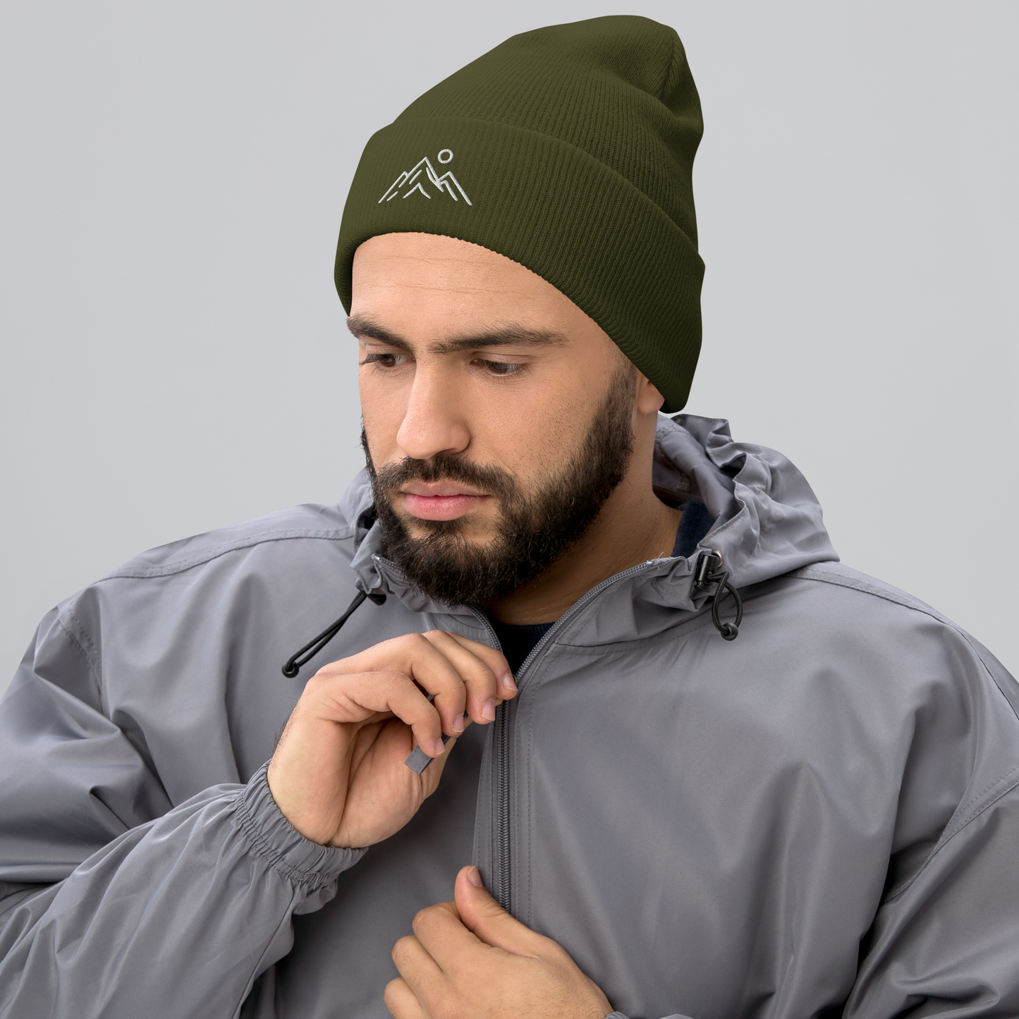 Big-Bang-Pixels-Mountains-Lines-Beanie-Olive