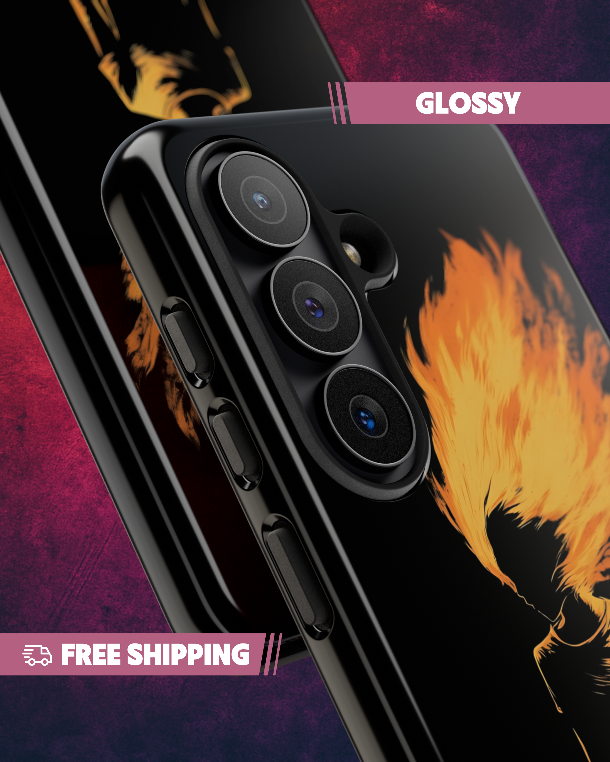 Fire Woman Silhouette Phone Case: Empowerment Art Cover