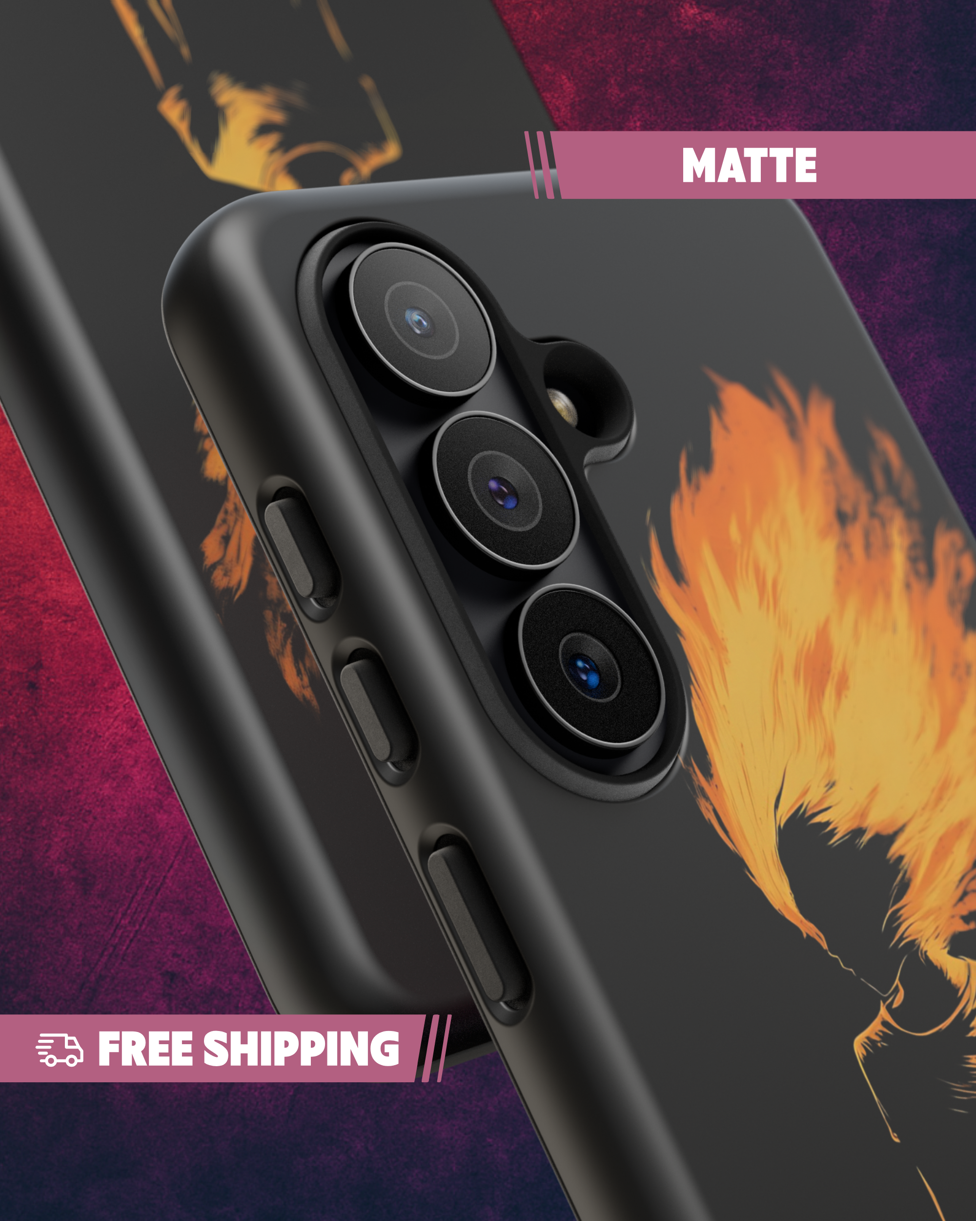 Fire Woman Silhouette Phone Case: Empowerment Art Cover