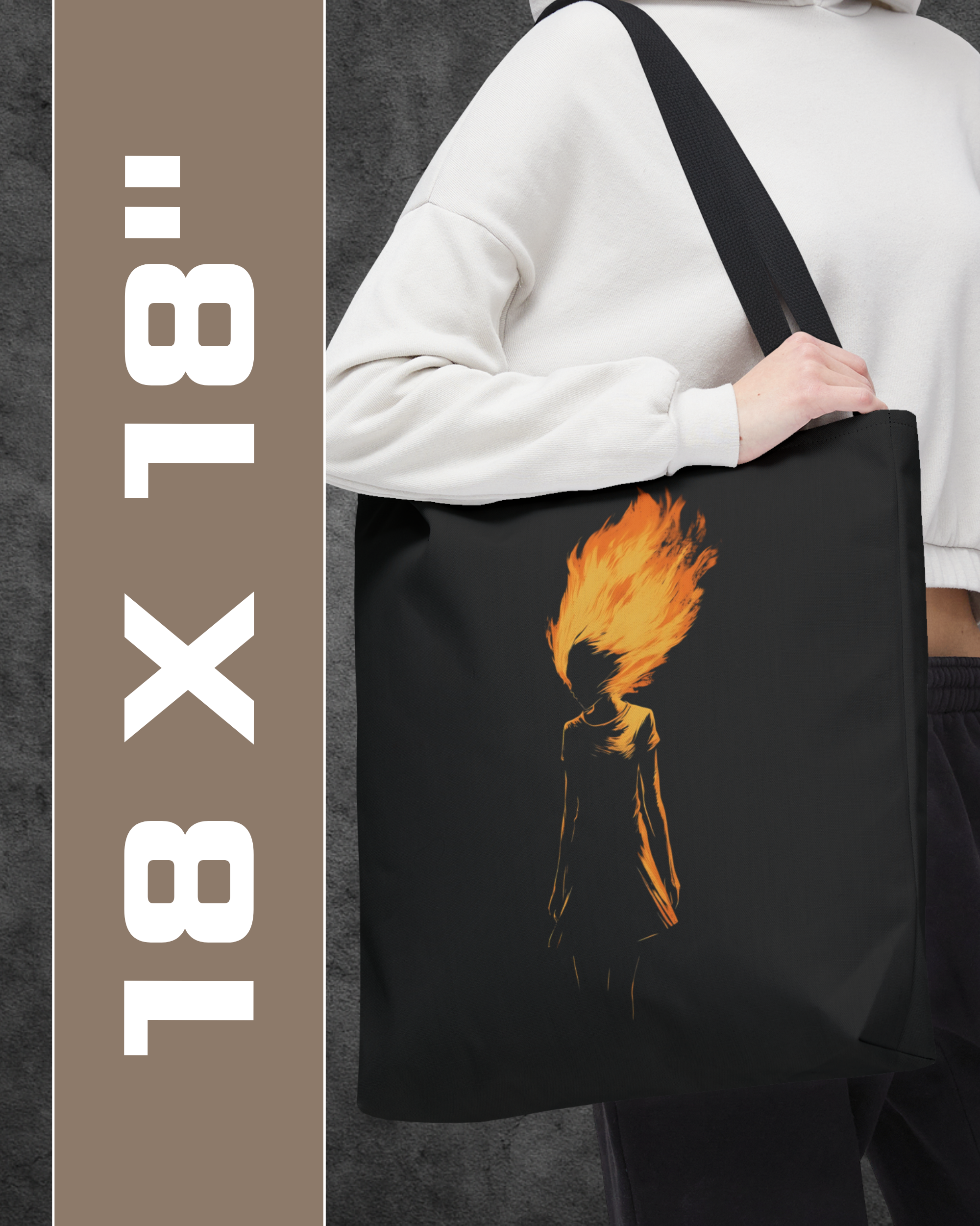 Amber Flame Tote Bag: Minimalist Silhouette Shopper for Creative Souls