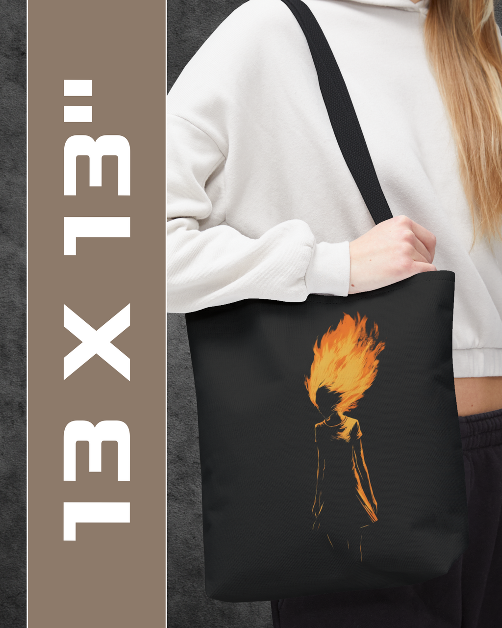 Amber Flame Tote Bag: Minimalist Silhouette Shopper for Creative Souls